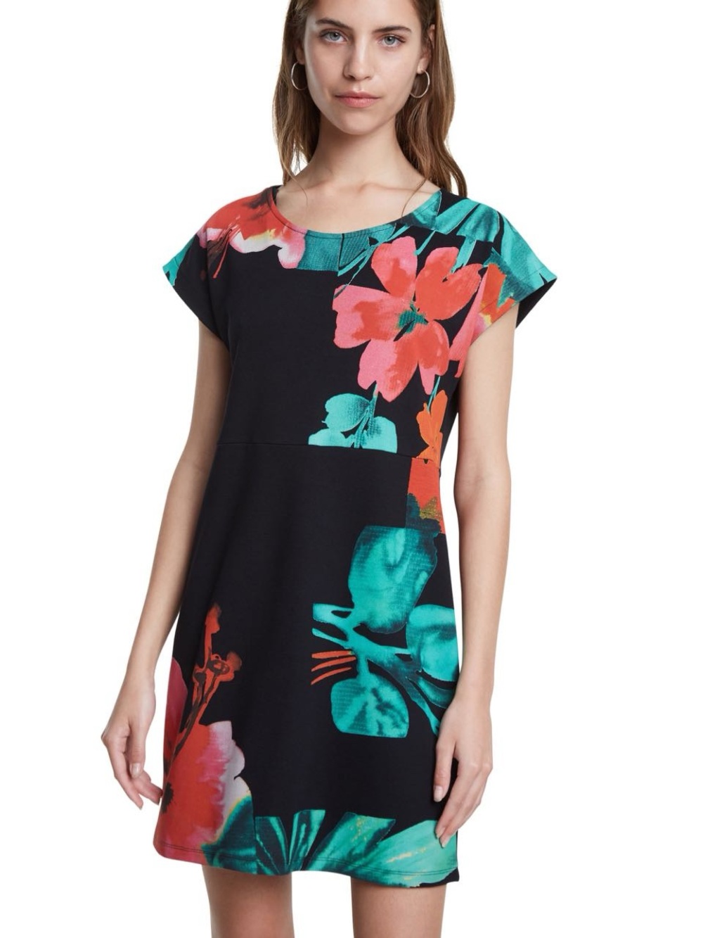 MSRP $140 NWT Desigual Floral Dress Pacific Ocean Medium